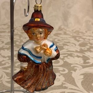 Christopher Radko “Priscilla Pilgrim”  Orange and Gold Ornament